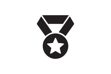 achievement icon silhouette vector with white background
