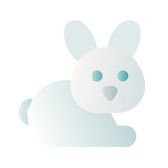 Obraz premium Cute bunny icon in pastel gradient style