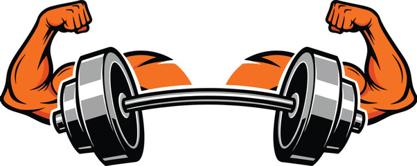 Strong arms lifting a barbell illustrating gym fitness and workout motivation