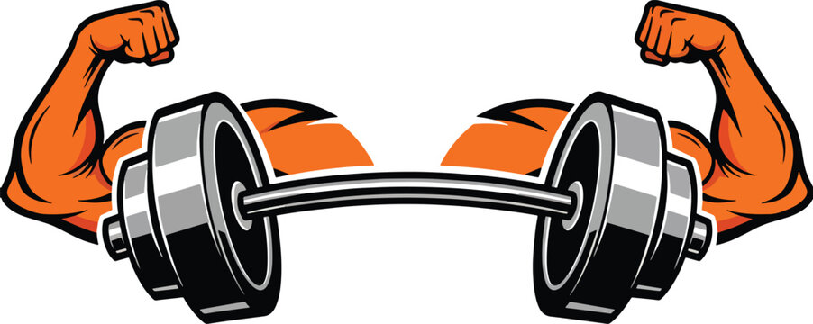 Strong arms lifting a barbell illustrating gym fitness and workout motivation