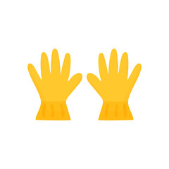 Gardening gloves. A pair of hand drawn gardening gloves. Yellow gloves for cleaning the house