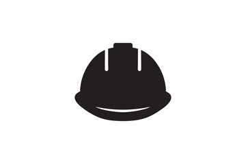 Helmet icon silhouette vector with white background