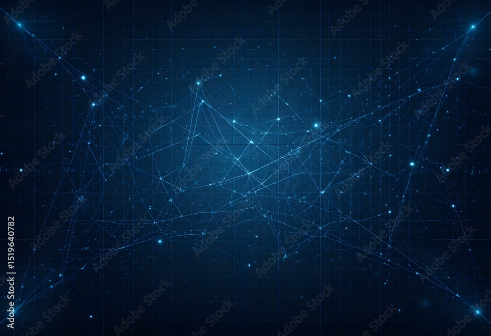Poster modern tech background, digital grid texture with soft neon accents, dark blue and grey color scheme