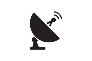 Satellite Dish icon silhouette vector with white background
