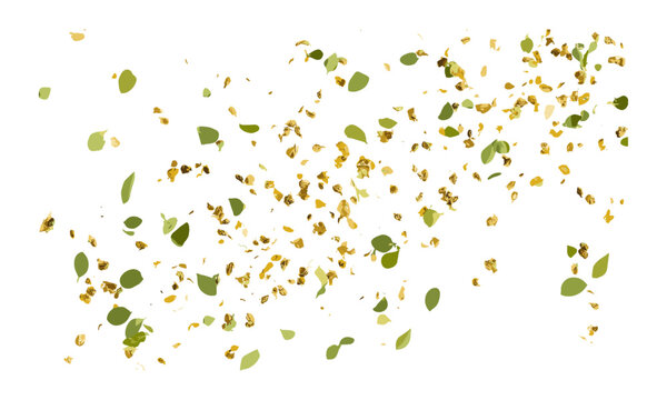 Chopped oregano flying isolated, herb seasoning, vector illustration, fresh herbs, food ingredient, healthy cooking, organic spices, culinary herbs, flavorful seasoning.