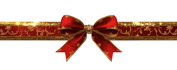 Red bow with festive mood of celebration