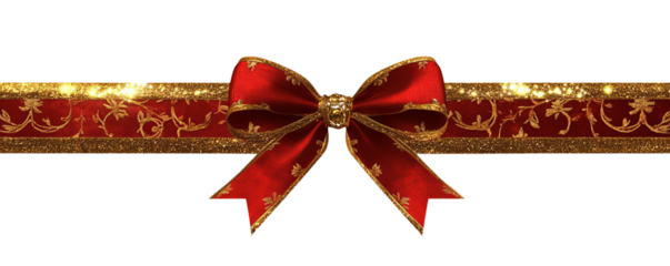 Red bow with festive mood of celebration