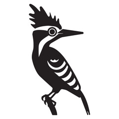 black silhouette of a woodpecker