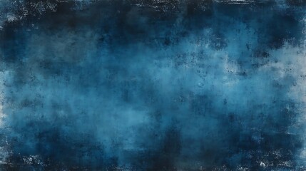 Obraz premium Abstract blue grunge texture background with detailed paint and faded edges design suitable for artistic or digital design projects