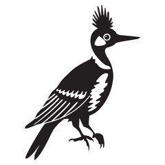 black silhouette of a woodpecker