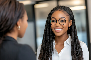 Therapist engages in meaningful conversation with patient in office