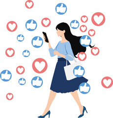 インフルエンサーのグラフィック素材イラスト