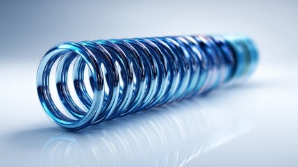 Elegant blue spiral design on a pristine white background, captivating abstract visual