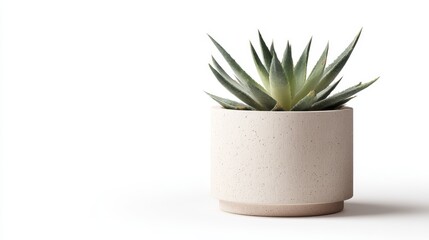 A small plant in white pot, minimalist green decor for fresh indoor touch