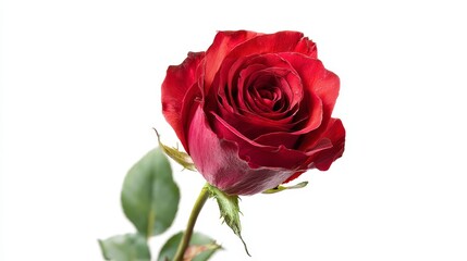 Captivating closeup of a single red rose, symbol of love and beauty in nature's embrace