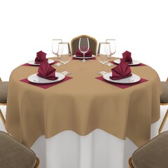 3d render Banquet Table and Chair design element Furniture