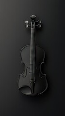 Fototapeta premium Black violin on dark background (2)