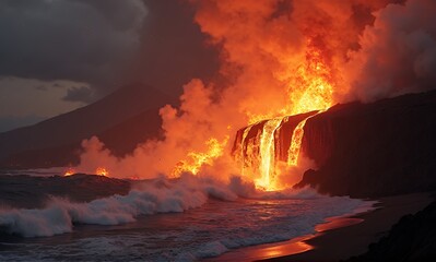 Fototapeta premium burning fire in the forest