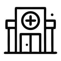 Obraz premium Outline drawing of a medical facility.