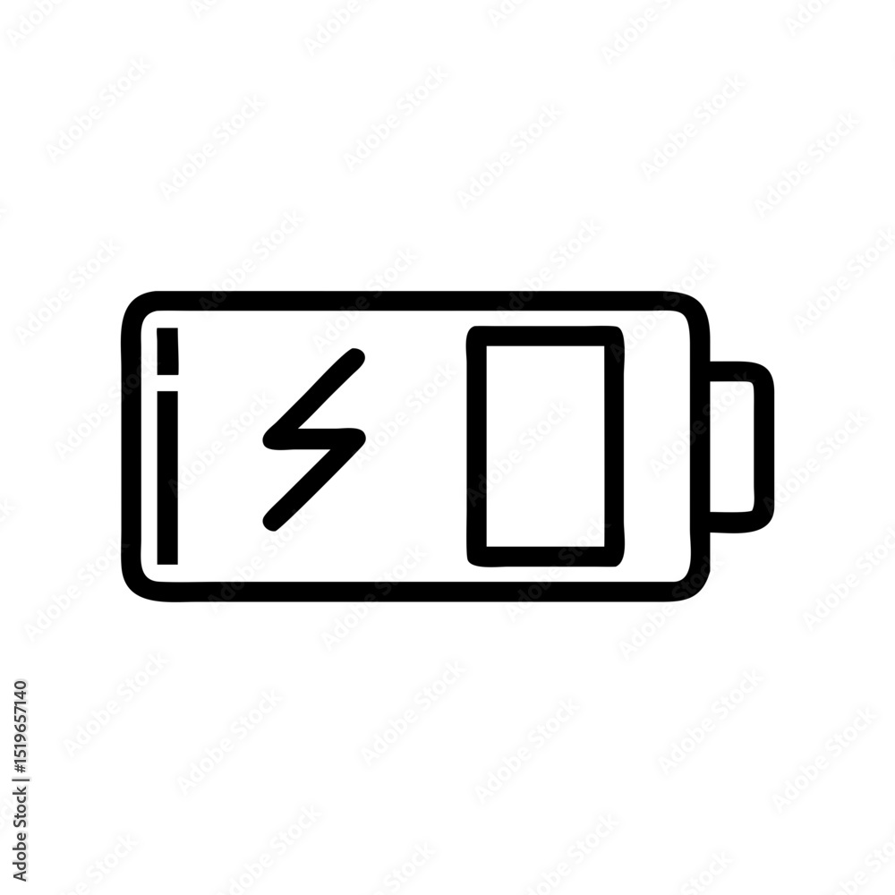 Poster A simple depiction of a charging device with a lightning bolt and a rectangular indicator shown fully charged