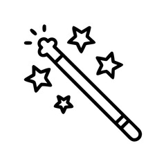 A simple graphic of a magic stick surrounded by stars on a white background is presented here today
