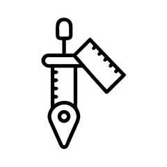 Depiction of a laboratory test tube with a measuring device and a plunger like instrument shown