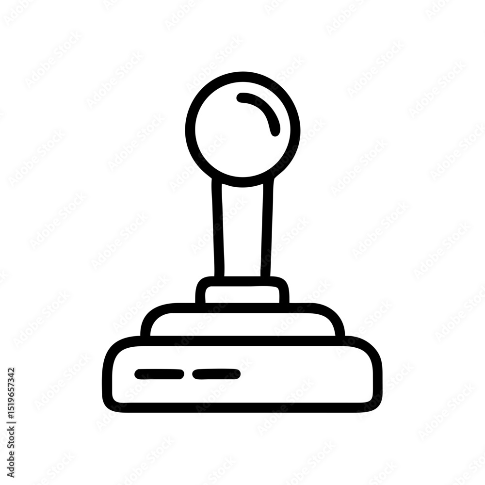 Aufkleber a simple graphic of a classic arcade joystick with a round handle and a rectangular base design elem