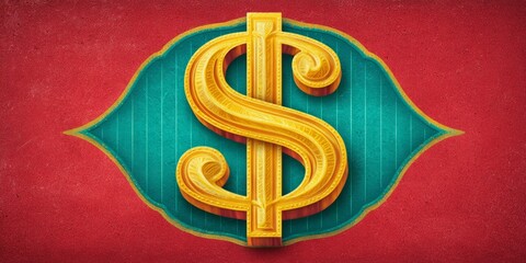 a retro-style financial poster with vintage fonts, faded dollar signs, and old-school success graphs