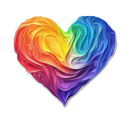 Rainbow Heart Waves: A vibrant artistic expression of love and diversity, radiating color and harmony.LGBTQ+
