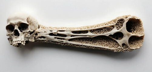 Dried bone in stipple with copy machine burn and texture rot.
