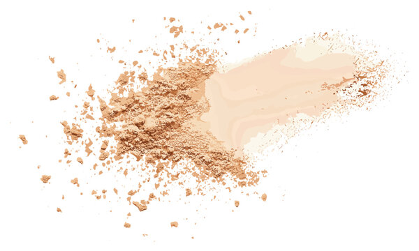 Face powder flying isolated on white background, vector illustration, cosmetic product, beauty, makeup, skincare, powder explosion, makeup art, high-quality vector, makeup illustration.