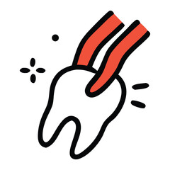 Obraz premium Dental tool being used on a tooth.