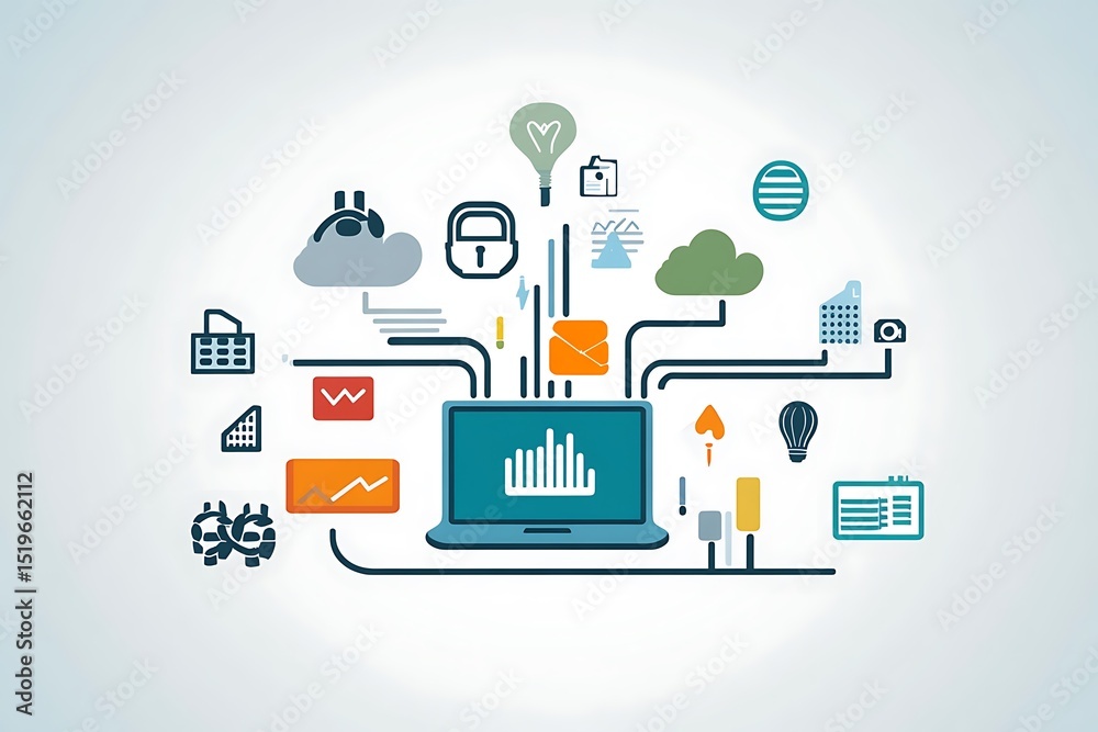Aufkleber Edge computing in IoT systems enhancing local data processing for faster decision-making 