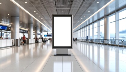 Obraz premium Airport Digital Signage Providing Information Entertainment and Advertising Inside Of Terminal Departure Zone