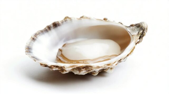 Oyster shell on white background