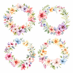 Watercolor Floral Wreath, Wreath Clipart Watercolor, Pastel Pink Flowers Wedding Clipart Wild Floral Clipart	
