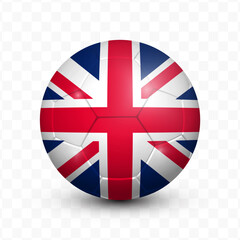 Obraz premium Ball Flag of United Kingdom with transparent background, Vector Illustration.