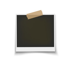 Classic Polaroid Frame Mockup with Transparent Background and Soft Shadow for Scrapbooking or Poster Art