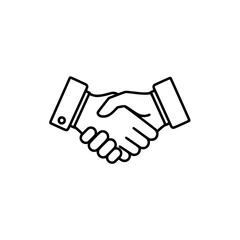 Handshake agreement partnership business deal cooperation success teamwork contract hands collaboration vector icon