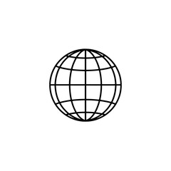 Globe world earth global sphere planet geographic meridian latitude longitude network connection map icon
