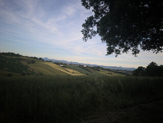 Panorama delle colline e degli appennini marchigiani