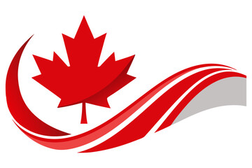 Canada day banner background design of flag with copy space vector illustration