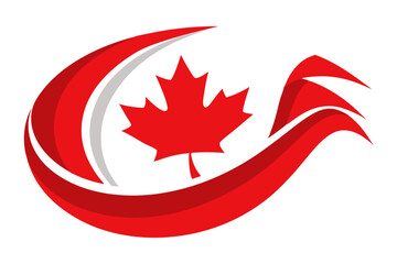 Canada day banner background design of flag with copy space vector illustration
