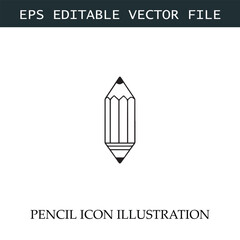 Obraz premium Pencil Icon Black and White Vector Design Image Illustration 