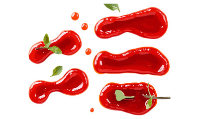 Tomato sauce, ketchup isolated on white background, top view, vector illustration, culinary sauces, red condiment, kitchen essentials, natural ketchup, gourmet sauces, cooking ingredients.