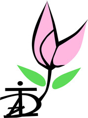 Logo z kwiatem – elegancki motyw wektorowy © Laura