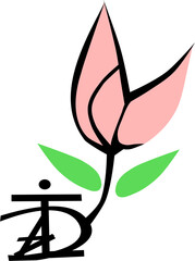 Logo z kwiatem – elegancki motyw wektorowy © Laura