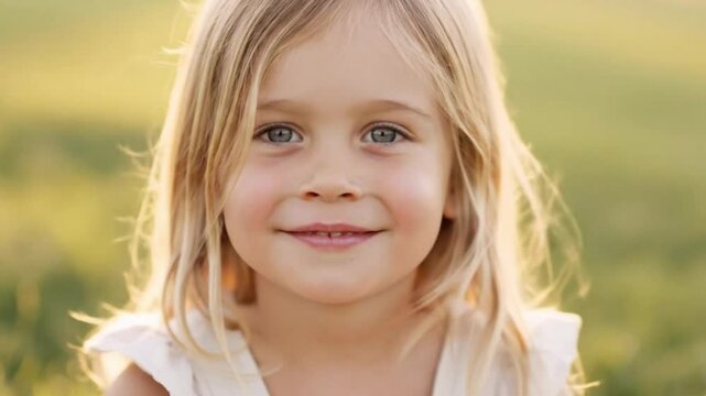 Ni&ntilde;a mirando la camara