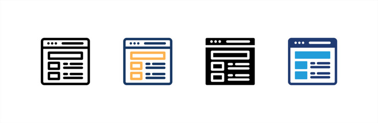 Banner icon set multiple style collection. Vector illustration.