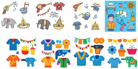 Vector shirt, gun, animal, flag icon design 